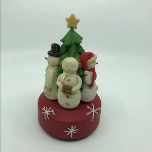 Hallmark Christmas Wind Up Rotating Snowman Musical Figurine